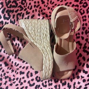 Marc Fisher Beige Wedge Sandals